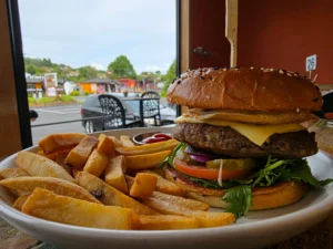 burger served for lunch in Te Kūiti at Bosco Café